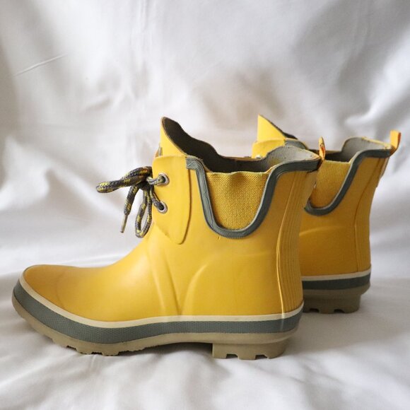 Wind River Womens Yellow Sz 8 Pull On Lace Up Rubber Waterproof Rain Boots - Picture 4 of 9
